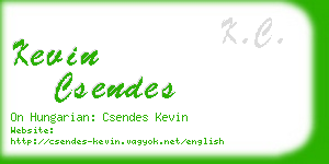 kevin csendes business card